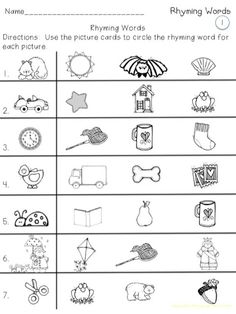 printable worksheet for beginning and ending words with pictures to help students learn