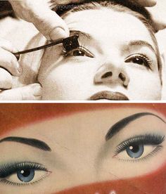 1940s-Mascara-application-guide. Retro Updo, Mascara Application, 1940s Hairstyles, Makeup Lessons, Minimal Makeup, Makeup Guide