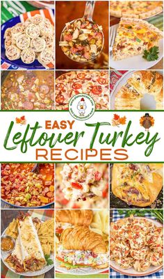 easy leftover turkey recipes collage