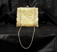 WALBORG Evening Bag Prong Set AB Crystals and Glass by KatsCache, $199.95 Yellow Beaded Party Bag, Elegant Yellow Beaded Bag, Formal Rectangular Sequin Shoulder Bag, Elegant Yellow Evening Bag, Jewellery Shop Design, Aurora Borealis Crystal, Vintage Inspiration, Beaded Handbag, Friday Feeling