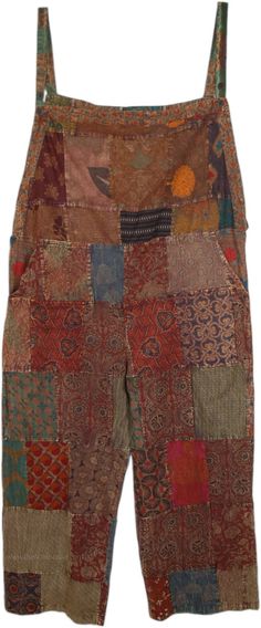 A fun, casual and stylish jumpsuit with a gorgeous ensemble of printed patterned patchwork, this sleeveless piece is a must-have.  With its soothing earthy tones, the cotton overalls look very understated and are very comfortable to wear. #tlb #Sleeveless #Patchwork #Misses #Pocket #vacationclothing #Floral #Printed #bohemianfashion #Handmade #XLPlus #festivalbohoclothing #hippiejumpsuit #bohodungaree #cottonpatchworkdungaree #uniquebohoclothing Casual Cotton Jumpsuit With Patchwork, Printed Multicolor Cotton Jumpsuits And Rompers, Multicolor Printed Cotton Jumpsuits And Rompers, Casual Cotton Jumpsuit And Romper With Patchwork, Casual Cotton Jumpsuits And Rompers With Patchwork, Summer Patchwork Overall Bottoms, Summer Patchwork Overalls, Summer Overalls With Patchwork, Casual Multicolor Patchwork Jumpsuits And Rompers