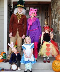 a group of people dressed up in costumes