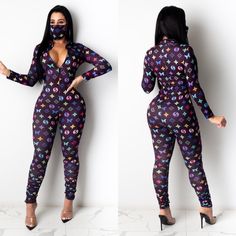 95% Polyester 5% Spandex Has Stretch Mask Included Front Zipper 29" Inseam Casual Fitted Unitard For Night Out, Fitted Multicolor Bodysuit For Night Out, Fitted Multicolor Jumpsuits And Rompers For Loungewear, Pink Stretch Jumpsuit For Club, Fitted Multicolor Jumpsuit For Loungewear, Casual Pink Bodysuit For Night Out, Multicolor Long Sleeve Bodysuit For Night Out, Pink Fitted Jumpsuits And Rompers For Club, Fitted Pink Jumpsuits And Rompers For Club