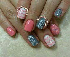 Chevron nails. Arrows. #PreciousPhanNails Arrow Nails, Lexi Nails, Spring Nail Polish Colors, Aztec Nails, Cute Nail Colors, Chevron Nails, Easy Nail Art, Cute Acrylic Nails