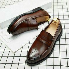 Penny Loafers Men, Leather Formal Shoes, Leather Dress Shoes, Mens Formal, Breathable Shoes, Shoe Insoles, Penny Loafer, Driving Shoes