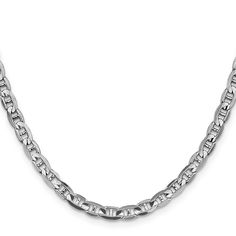 Product Weight Weighs approximately 15.11 grams. Product Dimensions Length of item : 18 in Width of item : 4.5 mm Features - Solid - Polished - 14K White gold - Lobster - Concave Product Specifications - Material : Primary - Purity : 14K - Finish : Polished - Length of Item : 18 in - Plating : Rhodium - Chain Length : 18 in - Chain Type : Anchor - Chain Width : 4.5 mm - Clasp /Connector : Lobster - Feature : Solid - Manufacturing Process : Casted - Material : Primary : Gold - Width of Item : 4.5 Rhodium Jewelry, Anchor Chain, Fine Jewellery Necklace, Chain Link Necklace, Manufacturing Process, Chain Styles, Chain Length, Chains Necklace, Jewelry Stores