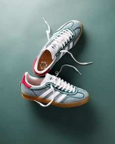 Spezial Adidas Outfit, Adidas Spezial Outfit, Blue Adidas Gazelle, Green Footwear, Adidas Gazelle Outfit, Spezial Adidas, Gazelle Adidas, Adidas Gazelle Bold, Sneakers Design