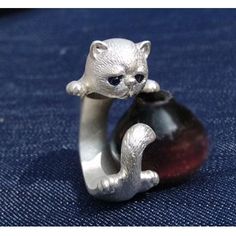 Design:  Handmade Silver Ring Kitty Cat Unique Cute Adjustable Wrap Ring Christmas Gift Jewelry Accessories Women In Stock: Handmade 5-8days for processing  Include:  A Ring Color: Silver  Material: Silver 925, Blue corundum, Garnet Size:  Please send your ring size  Weight: 12g Style: Adjustable Wrap Ring  Return &amp Cat Unique, Diy Wrap, Handmade Silver Ring, Cat Ring, Wrap Ring, Gold Jewelry Indian, Star Jewelry, Christmas Gift Jewelry, Silver Rings Handmade