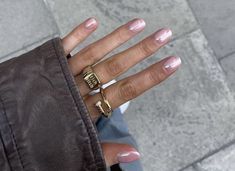 Clumsy Girl, Nails Hailey Bieber, Hailey Bieber Nails, Bieber Nails, Nail Ring, Minimalist Nails, Nail Art Ideas, Dream Nails, Funky Nails