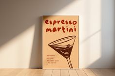 there is a poster on the wall that says espresso martini