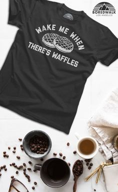 Complete your brunch outfit or super cute pajamas with our waffles tee! This breakfast shirt is perfect to show off your love for your favorite breakfast food! Rock your next pajama party in style with this funny food shirt. #Boredwalk #waffles #breakfast #graphictee Waffle Quotes, Funny Quote Shirts, Quote Shirts, Waffle Tee, Barista Fashion