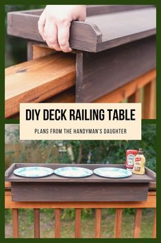 the diy deck railing table plans from the handyman's daughter are easy to make