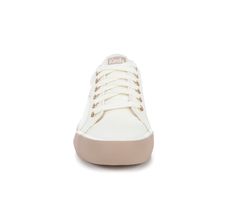 A perfectly minimal sneaker with sporty retro vibes. The Jump Kick lace-ups are perfect with every fit of jean and are also an easy way to make fancier pieces laid-back enough for everyday wear, broadening your wardrobe in one easy step. Canvas upper, Lace up closure, Round toe, Softerra™ footbed / 10% recycled foam, Lightweight Rubber outsole | Women's Keds Jump Kick Canvas Sneakers in White/Taupe Size 9.5 Cream Canvas Sneakers With Laces, Cream Lace-up Sneakers For Everyday, Everyday Lace-up Sneakers With White Laces, Beige Low-top Sneakers With White Laces, Everyday Lace-up Canvas Shoes, Casual Canvas Sneakers With White Laces, Everyday Beige Synthetic Sneakers, Casual Cream Sneakers With White Laces, Casual Canvas Sneakers