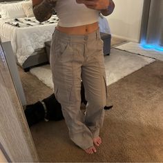 Women’s Grey H&M Cargo Pants. Never Worn. Like New. Trendy H&m Straight Leg Bottoms, H&m High Waist Jeans With Pockets, H&m High Waist Jeans, H&m High Waist Bottoms With Pockets, H&m High-waist Bottoms With Pockets, H&m Relaxed Fit Bottoms With Pockets, H&m High Rise Relaxed Fit Bottoms, H&m High Rise Workwear Bottoms, H&m High Rise Fitted Bottoms