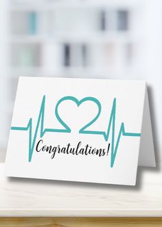 Simple Heart Beat Nurse Doctor Medical Graduation Card Medical Graduation, Graduation Congratulations, Graduation Card, Congratulations Graduate