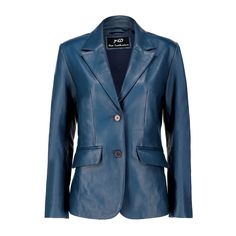 Womens Jild Classic Lambskin Blue Leather Blazer Jackets Lambskin Leather Blazer, Lambskin Coat, Leather Blazer Women, Style Leather Jacket, Leather Blazer Jacket, Blazer Jackets For Women, Blazer Women, Party Kleidung, Suit Style