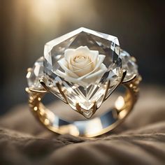 #rose #diamond #rings Luxury Rose Diamond Jewelry, Luxury Women's Rings With Rose Design, Luxury Elegant Rings With Rose Design, Fine Jewelry Diamond With Rose Design, Luxury Romantic Rose Design Rings, Fairytale Engagement Rings, Fantasy Jewelry Magic, Rose Diamond Ring, Pink Flower Ring