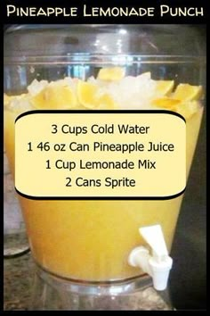 pineapple lemonade punch recipe in a blender with instructions for how to make it