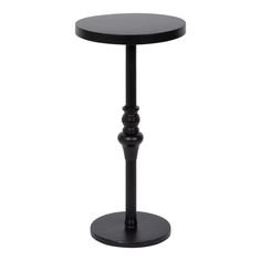 a small black table on a white background