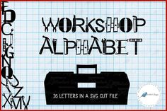 a piece of paper with the words workshop alphabet on it