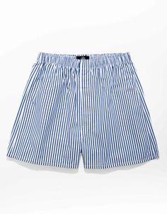 Blue/White Butcher Stripe Boxers | Men's Boxer Shorts - J. Press White Cotton Shorts With Vertical Stripes, J Press, Suits Dress, Mens Boxer Shorts, Mens Boxers, Mode Inspo, Men's Suits, Boxer Shorts, Mean Girls