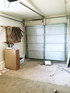 the garage is empty and ready to be used for repair or remodeling