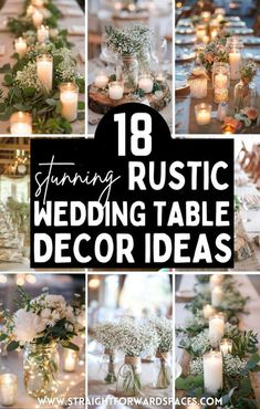 wedding table decorations with candles and flowers