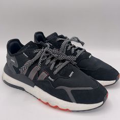 Adidas Nite-Jogger, Black/White/Orange, Sz 11, No Box, Worn Twice Adidas Nite Jogger, Nite Jogger, Shoes Adidas, Adidas Black, Black Orange, Black Adidas, Mens Shoes Sneakers, Adidas Shoes, Adidas Men