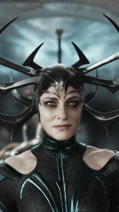 an image of a woman with horns on her head in the movie maleficent