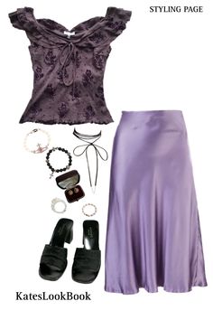 90s Fashion Whimsigoth, Spell Outfits, Summer Outfits Whimsigoth, Whimsy Goth Summer Outfit, Purple 90s Outfit, 90s Outfit Summer, Summer Witchy Outfits, 90s Whimsigoth Aesthetic, Purple Outfit Ideas Casual