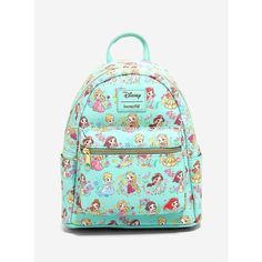 Carry These Perfect Disney Princesses With You Everywhere On This Mini Backpack. The Mint Bag Is Printed All Over With Chibi Versions Of Your Favorite Princesses. Featuring A Front Zipper Pocket, Top Zipper Closure, Adjustable Straps, A Top Carrying Handle, Inner Pocket And Side Pockets.9" X 6" X 11" Disney Bags Backpacks, Mint Bag, Cute Mini Backpacks, Disney Merch, Disney Bags, Mini Backpacks, Loungefly Bag, School Hairstyles, Disney Bag