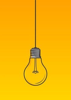 a yellow background with a light bulb hanging from it's side and the words, how do you think?