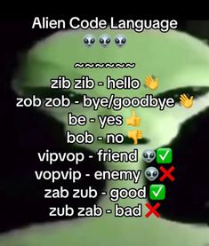 an alien code language is shown in this screenshot