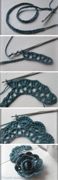 crochet instructions for making an ornament in the shape of a flower