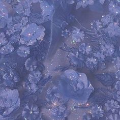 an image of blue flowers and sparkles