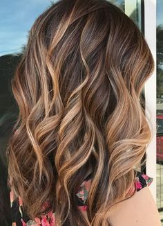 Caramel Ribbons                                                                                                                                                                                 More Latest Hair Trends, Brown Hair With Blonde Highlights, Caramel Highlights, Trendy Hair Color, Balayage Brunette, Hair Color Balayage, Fall Hair Color