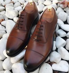 Oxford Brown Dress Shoes for Men Cap Toe Formal Shoes Dress Shoes For Men, Cap Toe Shoes, Business Casual Shoes, Brown Dress Shoes, Brown Oxfords, Oxford Shoes Men, Leather Oxford Shoes, Brogue Shoes, Brown Shoes