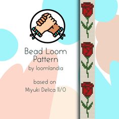 the bead loom pattern is designed to look like a rose with two hands holding each other