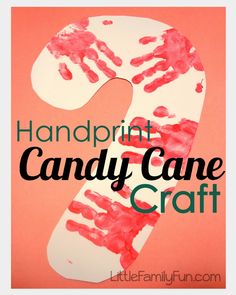 handprint candy cane craft with the letter s on it