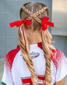 30+ Cute And Practical Softball Hairstyles Softball Pictures Hairstyles, Hairstyles For Softball Games, Hairstyles For Softball, Softball Braids, Softball Games, Softball Hair, Soccer Hair, Sports Hair, Kid Hair