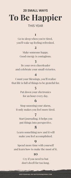 20 small ways to be happier this year Ways To Be Happier, Vie Motivation, Be Happier, Self Care Activities, To Be Happy, Self Improvement Tips, Life Planner