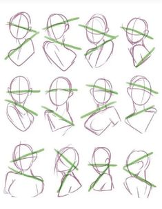 a drawing lesson showing how to draw people's heads