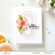 a close up of a card with flowers on it