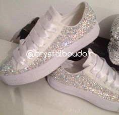 Bedazzled Shoes, Custom Converse, Bling Wedding, Bling Shoes, Rhinestone Shoes, Converse White, Prom Shoes, Crystal Ab, Instagram Page