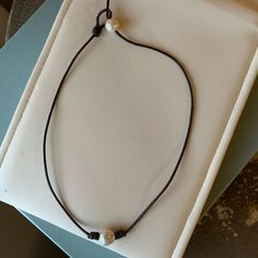 Leather And Pearl Necklace - 2 Different Length Options (Shown In Photos). Womens Jewelry Necklace, Pearl Necklace, Jewelry Necklaces, Womens Sizes, Women Jewelry, Necklaces, Leather, Women Shopping, Color