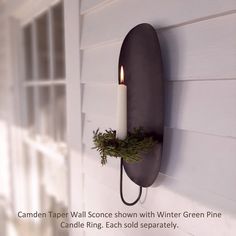 Camden Taper Candle Wall Sconce Candle Sconces Living Room, Large Candle Wall Sconces, Sconces Dining Room, Wall Sconces Farmhouse, Mirror And Sconces, Pine Candle, Colonial Farmhouse, Sconces Living Room, Winter Green