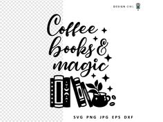 coffee books and magic svg file