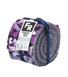 the fabric roll is purple and grey