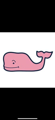 a pink whale sitting on top of a black and white background