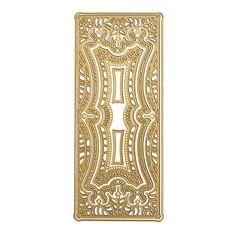 a gold playing card with an intricate design on the front and back side, in white background